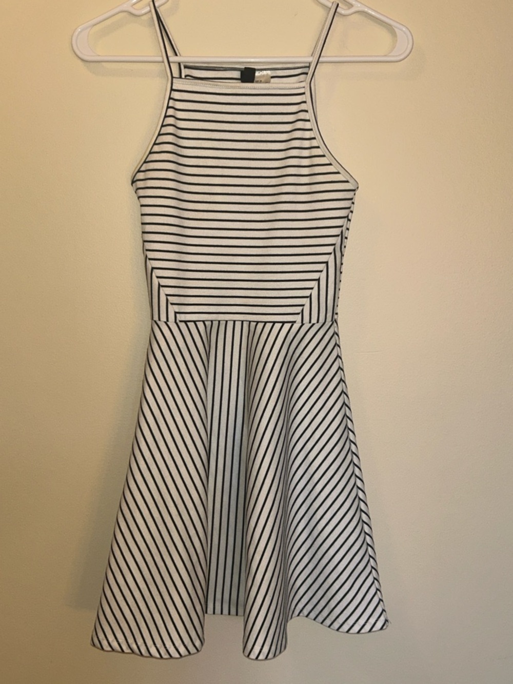 H&M Divided Black & White Striped Fit & Flare Dress | Size 2
